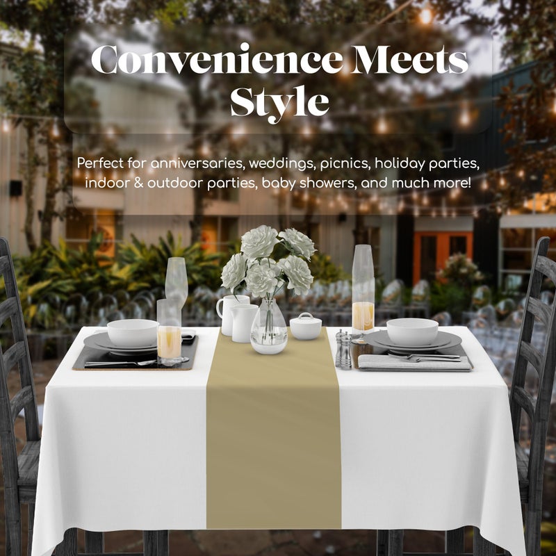 Grandipity Beige 6 Pack Premium Disposable Plastic Table Runner 14 x 108 Inch. Table Runner for Dinner Parties & Events by Grandipity - Image 3
